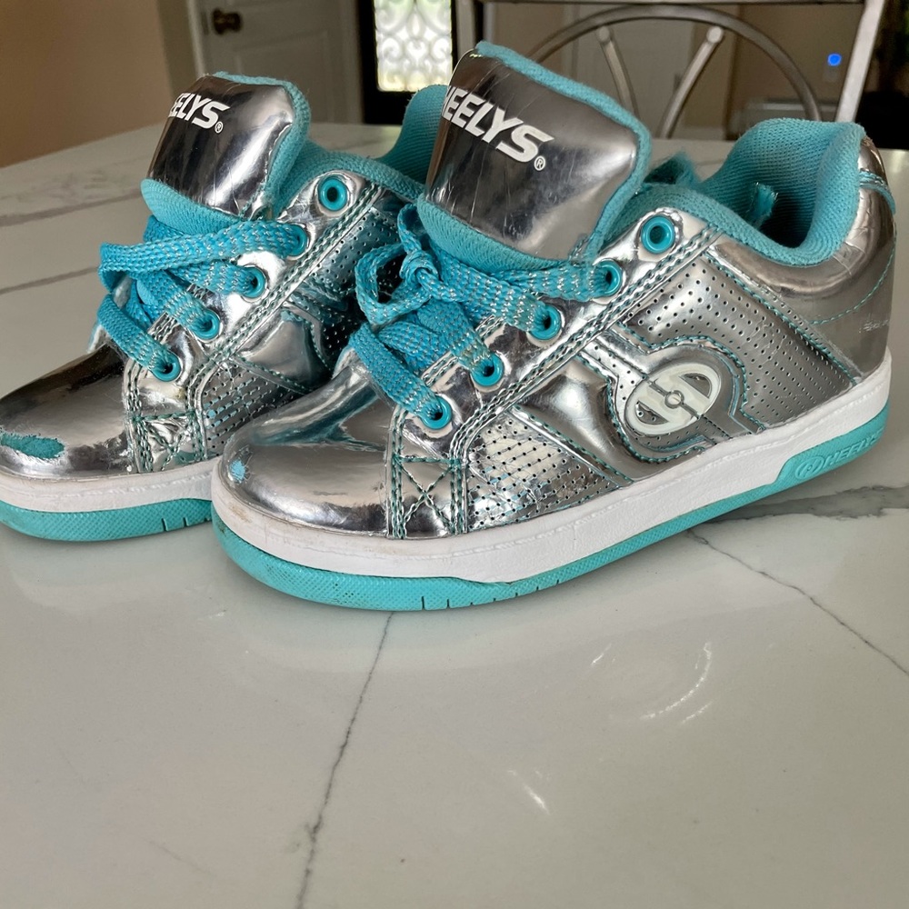 Heelys Chrome Turquoise Youth Girls Sz-1